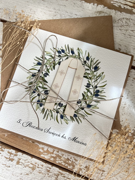 kartki scrapbooking Kartka z okazji rocznicy święceń kapłańskich dla księdza