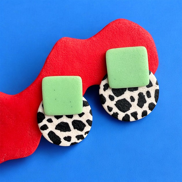 kolczyki z masy plastycznej Kolczyki Funky