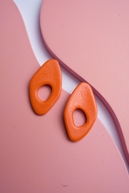 kolczyki z masy plastycznej Sztyfty w organicznym kształcie