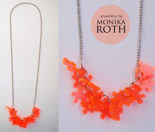 PuzzLove DeLuxe/ necklace S / neon pomarańczowy Monika Roth