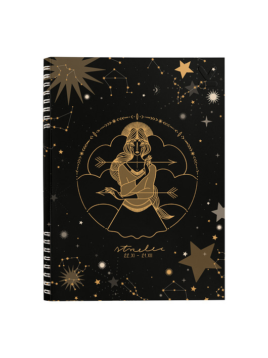kalendarze i plannery NOTES ZODIAKI STRZELEC B5  160 stron  SZARE KROPKI