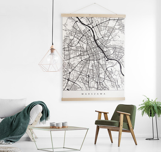 Plakat Wielka mapa 100x140 na płótnie z wieszakiem PLAKATY GEOMETRYCZNE
