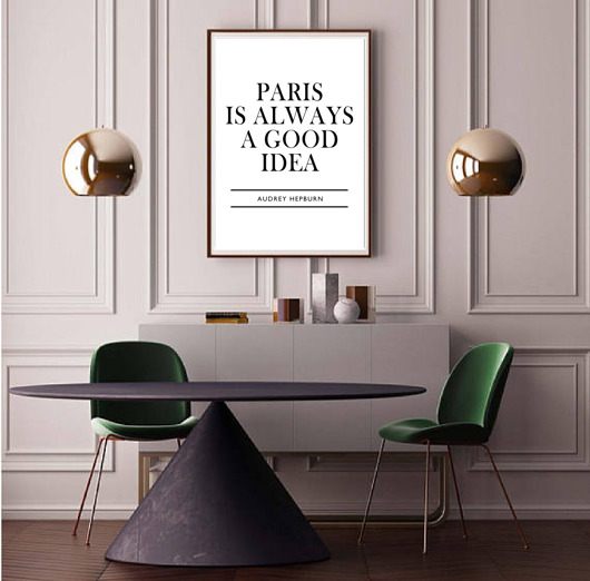 plakaty PLAKAT Paris Audrey Hepburn cytat