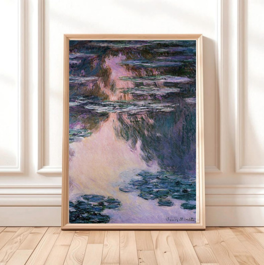 plakaty PLAKAT Monet, lilie wodne obraz, nenufary  sztuka ścienna