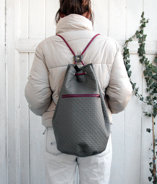 worek plecak pik - graphite&burgundy- elfagado