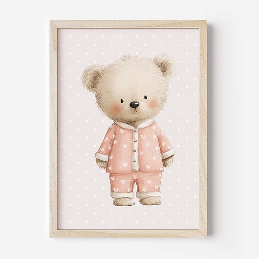 obrazy i plakaty do pokoju dziecięcego Plakat Na Ścianę Dla Dziewczynki Różowe misie nr. 11