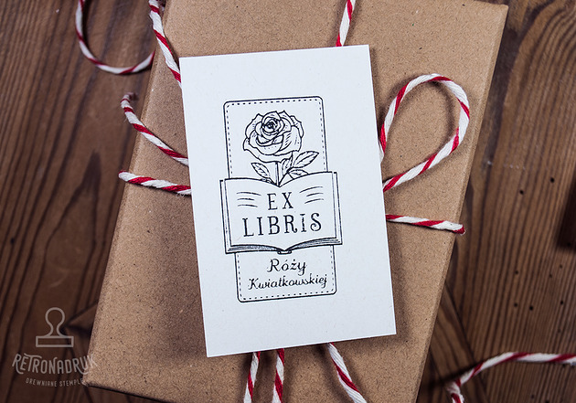 stemple Ex Libris, róża - pieczątka w zestawie