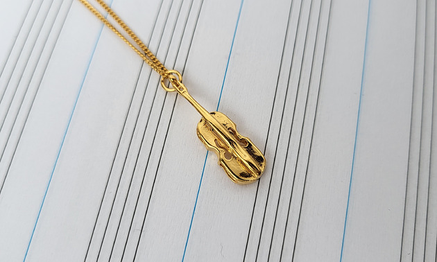złote naszyjniki SKRZYPCE- naszyjnik srebro złocone 24K