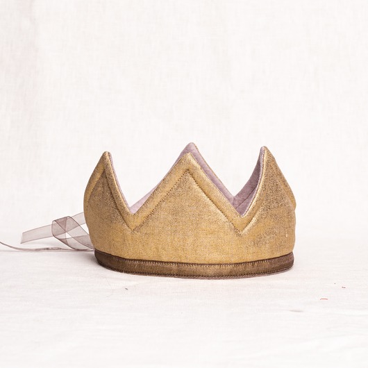 ozdoby do włosów dla dzieci Lniana złota korona opaska Baby shower boho