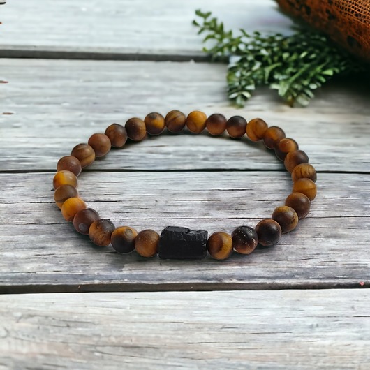 biżuteria męska Męska : tygrysie oko & turmalin : ochronne bransoletki