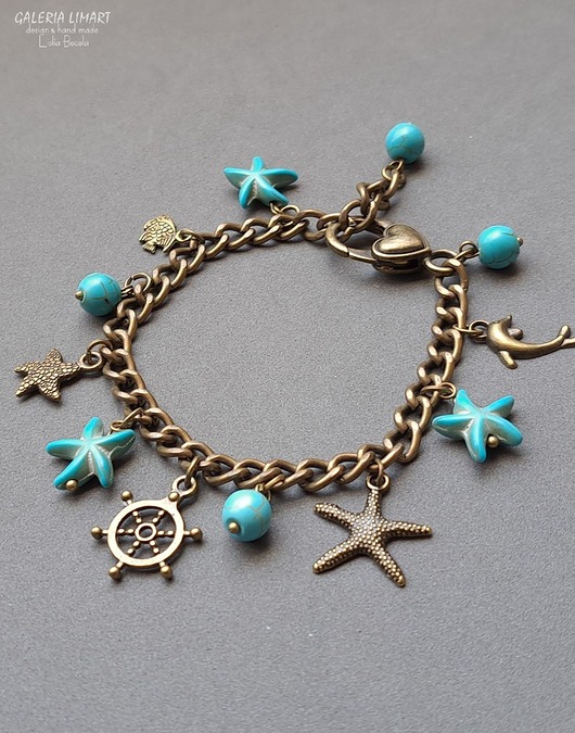 bransoletki z kamieni naturalnych Morskie opowieści. Marine style na topie Zabawna bransoletka handmade Prezent