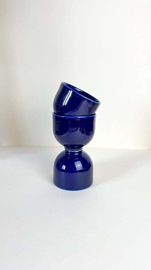 kubki i filiżanki Czarka na herbatę 220 ml (kobalt) retro vintage