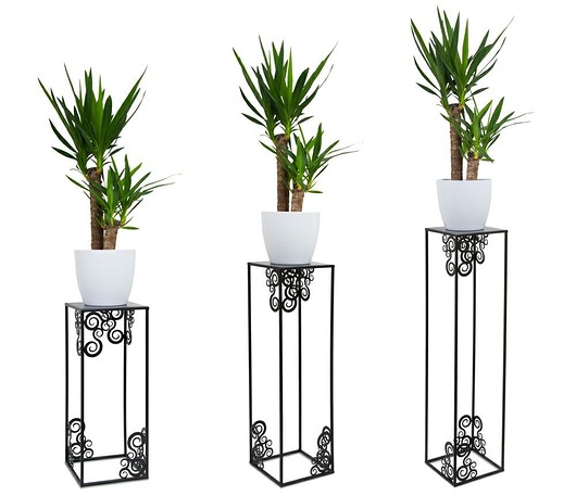 Kwietnik Nowoczesny 100 cm czarny MIA home
