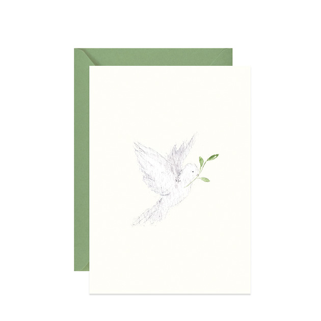 kartki na komunię Kartka z gołębicą na Chrzest Komunię lub Bierzmowanie