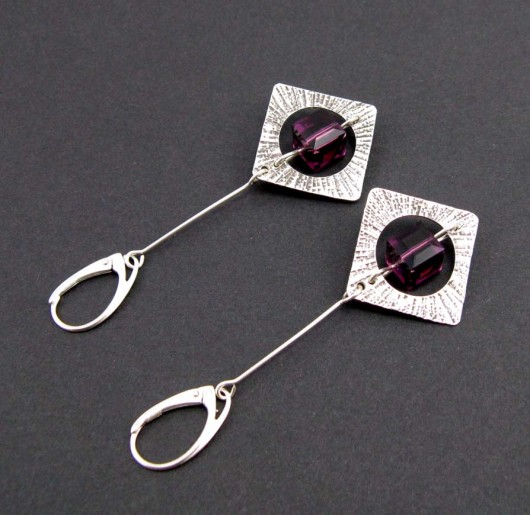 kryształ Swarovski w kutym srebrze PRYZMAT