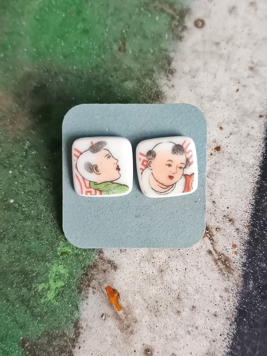 kolczyki ceramiczne Kolczyki z postaciami