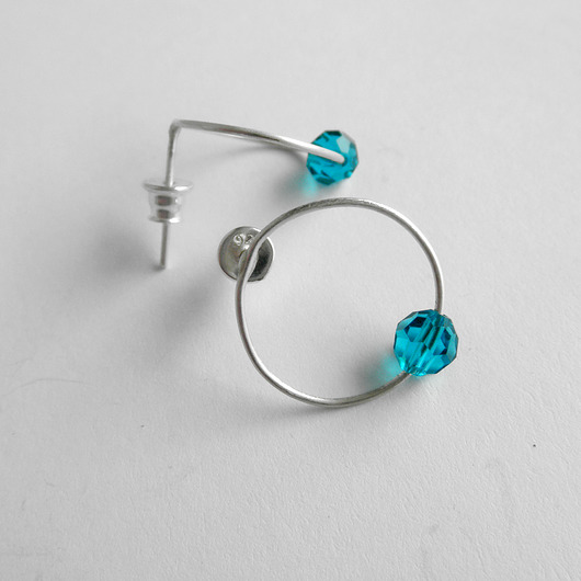 kolczyki z kamieniami Kolczyki OKRĄG