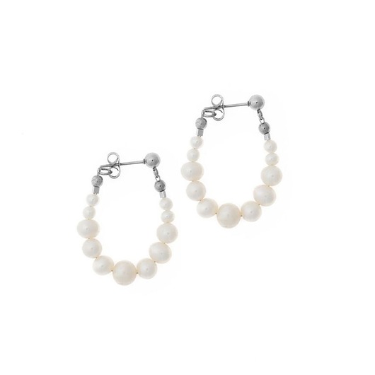 kolczyki - inne Kolczyki Perłowe koła Srebrna