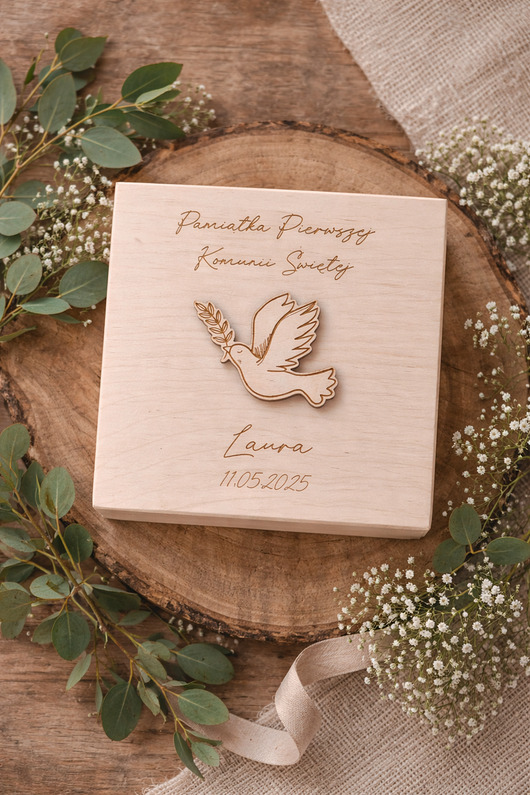 komunia - pozostałe Pudełko na pieniądze I Komunia Święta