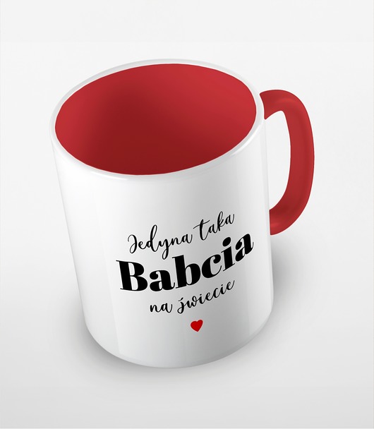 kubki Kolorowy kubek z hasłem JEDYNA TAKA BABCIA - mix kolorów