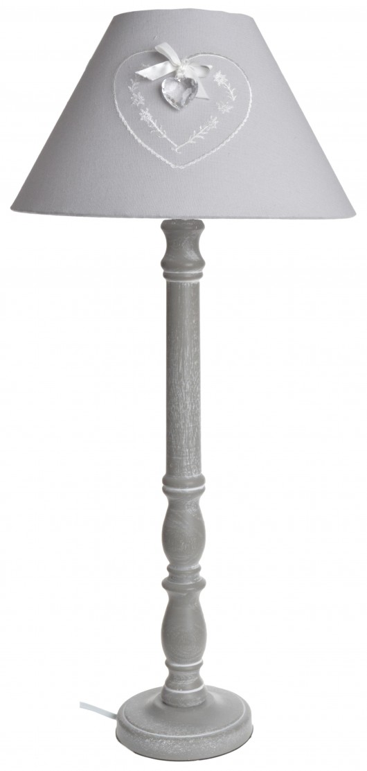 Lampa szara z abażurem z sercem MIA home