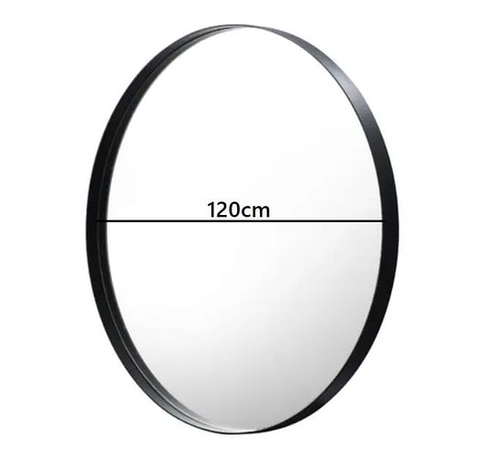 lustra stojące i wiszące Lustro okrągłe Ruota czarna metalowa rama 120 cm