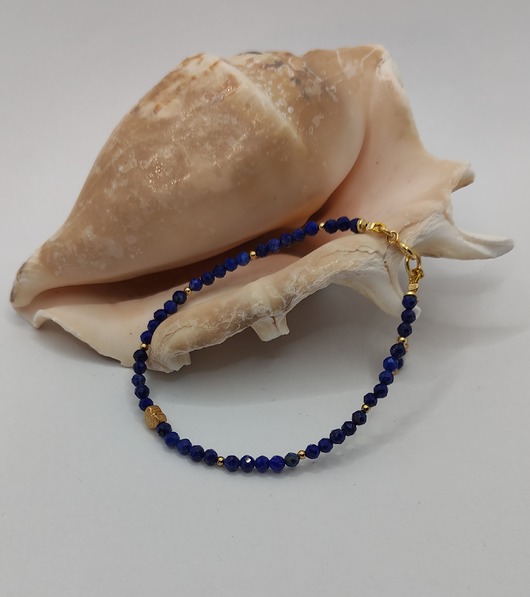bransoletki z kamieni naturalnych Bransoletka z lapis lazuli i serduszkiem