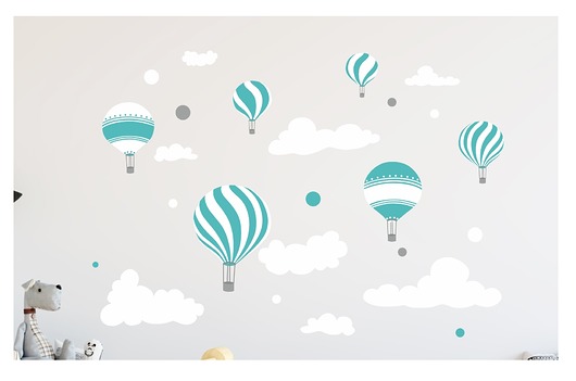 Naklejka ścienna dla dzieci balon balony chmury  madras24