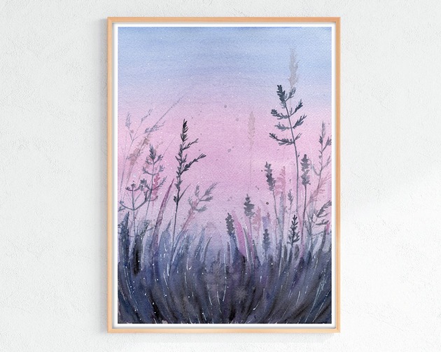 obrazy Oryginalna akwarela.Łąka A4