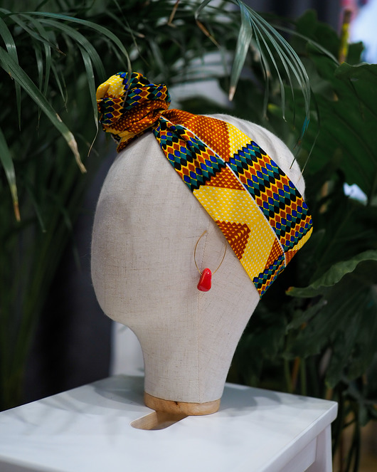 opaski do włosów AfroOpaska Kente Yellow