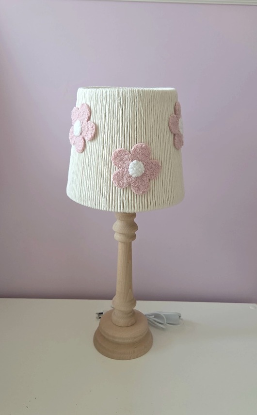 lampy do pokoju dziecka Lampka nocna "Różowe Stokrotki Boucle"