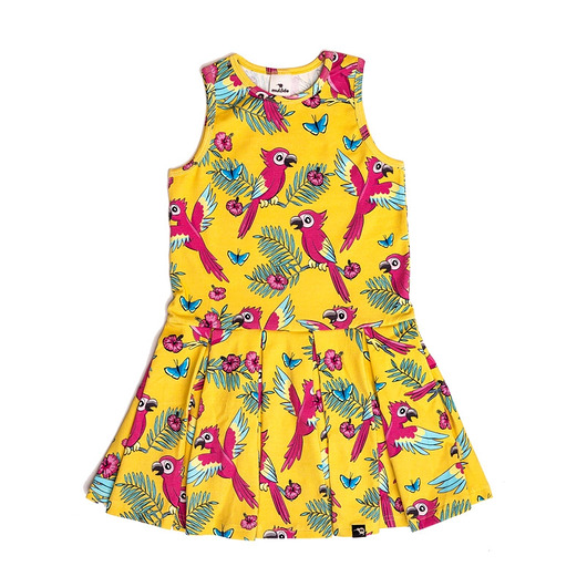 sukienki dla dziewczynki Sukienka na ramiączka Żółta Papuga