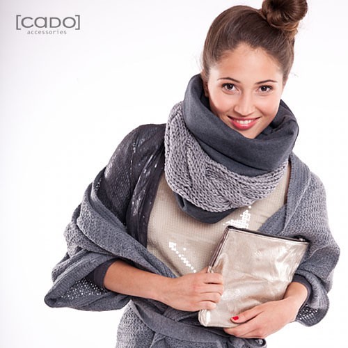 Komin DK Grey Melanż z Warkoczem CADOaccessories