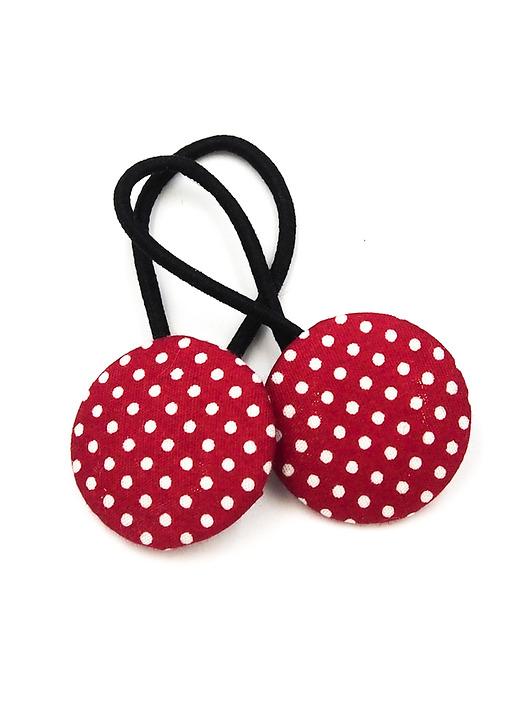 ozdoby do włosów dla dzieci Gumki do włosów czerwone w kropki Dottie Red