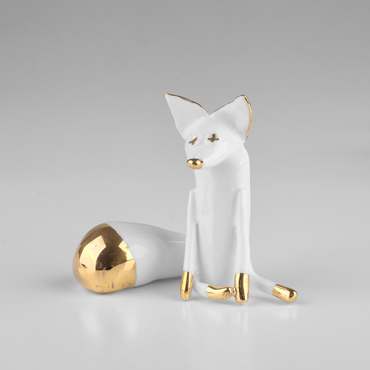 figurki i rzeźby Porcelanowy Lisek