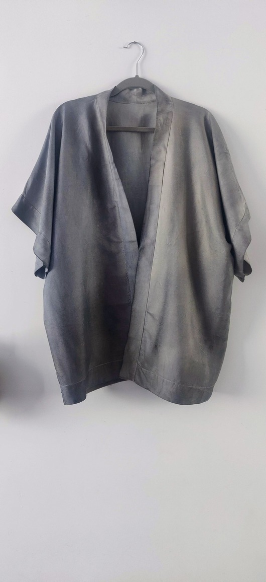 bluzki kimonowe damskie BURZOWE NIEBO - jedwabne kimono ręcznie malowane