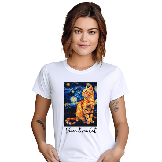 t-shirt damskie Koszulka kot Vincent van Gogh t-shirt