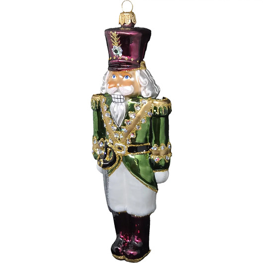 bombki Ręcznie malowana bombka szklana zielony dziadek do orzechów