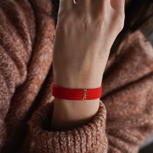 bransoletki - inne Czerwona bransoletka handmade - na szczęście
