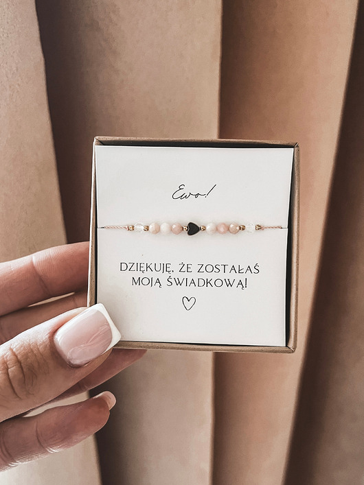 bransoletki z kamieni naturalnych Bransoletka Sweetheart dla Świadkowej podziękowanie ślub