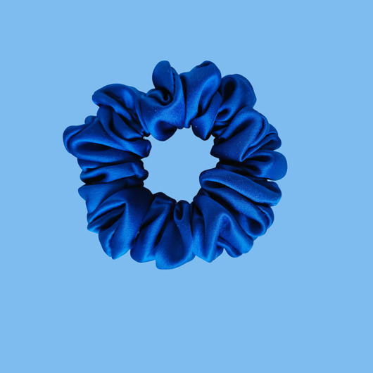 gumki do włosów Gumka jedwabna, scrunchie, frotka królewski chaber MIDI