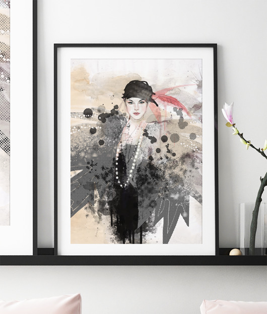 grafiki i ilustracje Retro girl