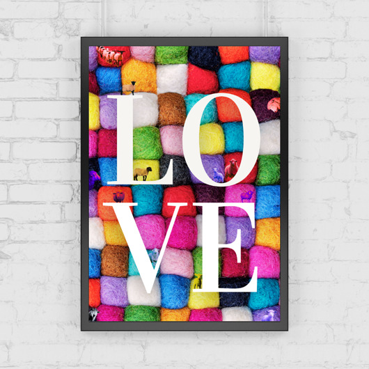 grafiki i ilustracje Kolorowy plakat do salonu Love