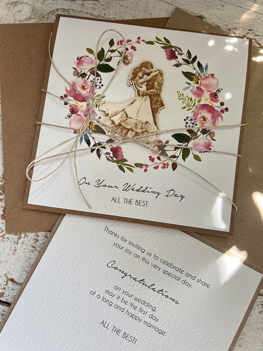 zaproszenia i kartki na ślub Kartka ślubna wedding card on your Wedding Day boho