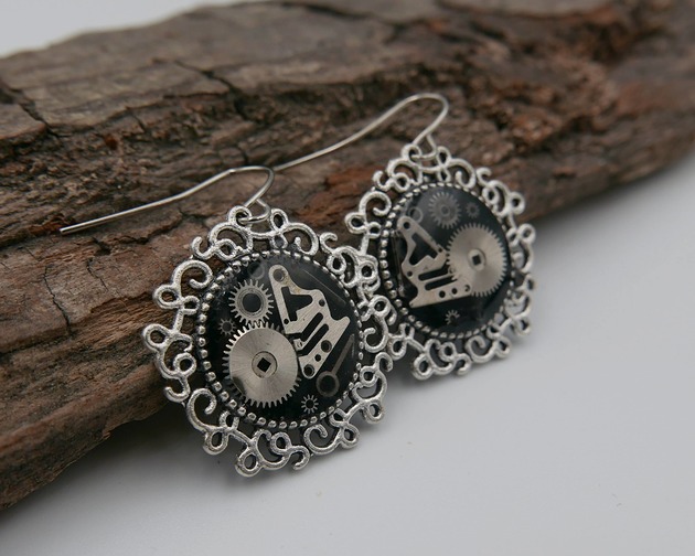 kolczyki z żywicy Kolczyki silver elements 12