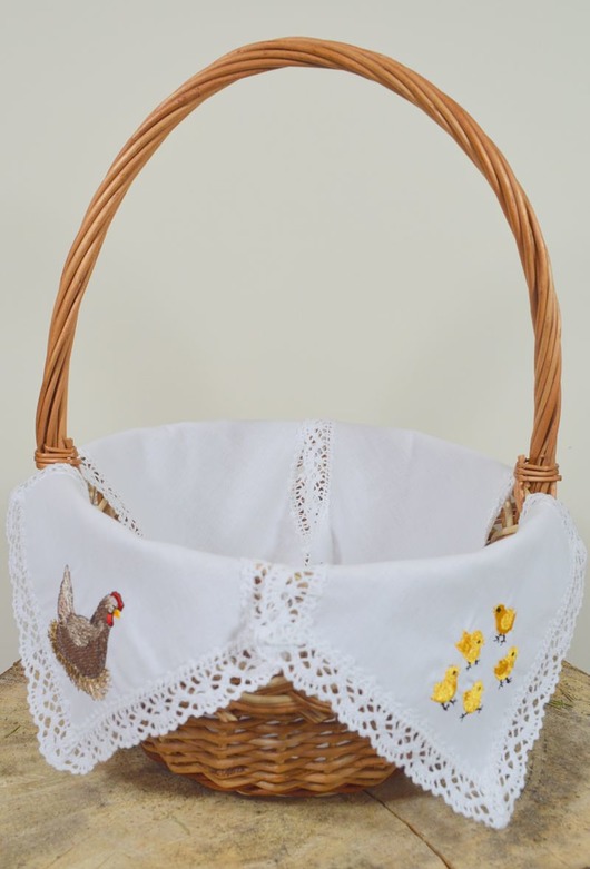 koszyki wielkanocne Serwetka do koszyczka UNIWERSALNA duża KURA