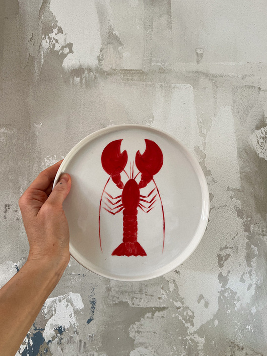 patery i talerze Talerz porcelanowy z rakiem LA LUZ / 21 cm