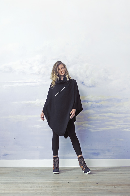 ponczo PARIS WINTER black RISK MADE IN WARSAW