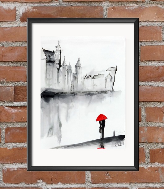 grafika 30X40 cm wykonana ręcznie MiniMalArt