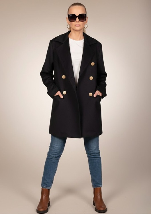 marynarki damskie Kaszmirowa marynarka ze złotymi guzikami